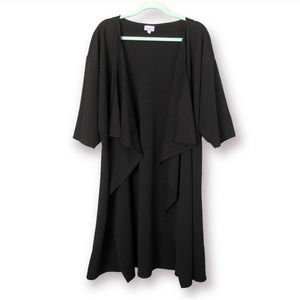 Lularoe Duster Cardigan Sweater Large Black LonglineTextured